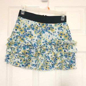 Jessica Simpson floral ruffle mini skirt, size S